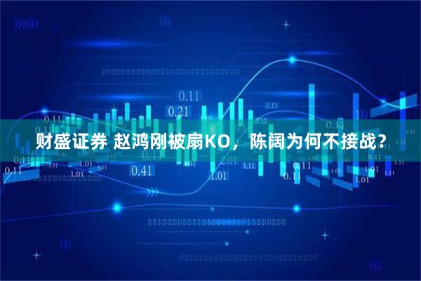 财盛证券 赵鸿刚被扇KO，陈阔为何不接战？